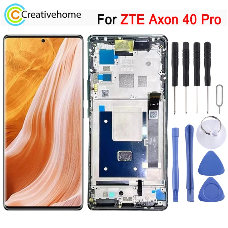 

6.67 Inch AMOLED LCD Screen For ZTE Axon 40 Pro A2023 Phone Display and Digitizer Full Assembly Replacement with Frame