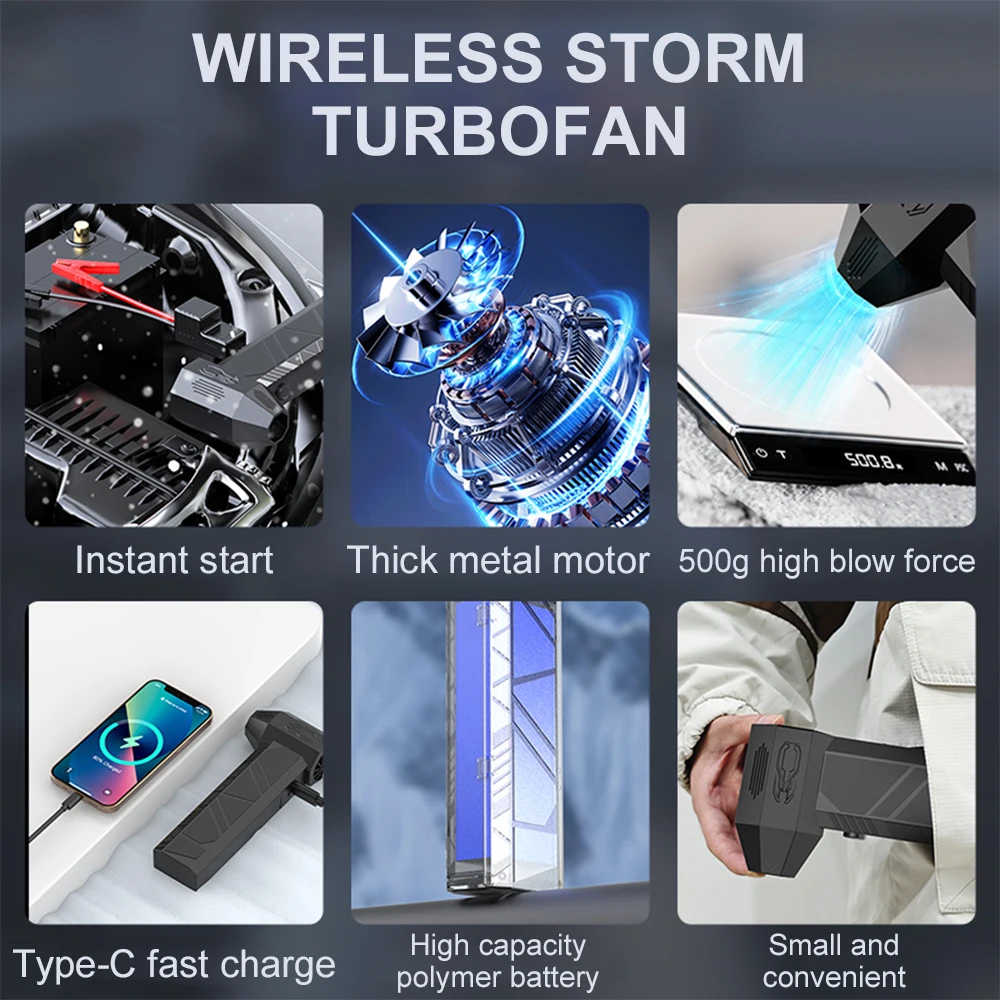 3 in 1 ターボジェットファン 130000 RPM 車電動エアダスター充電式暴力ファンスーパージェットドライブロワー多機能ジェットブロワー
