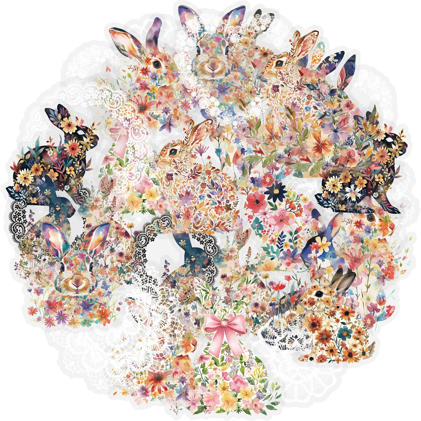 

Набор наклеек Etori Life Floral Bunny, 15 шт., с кружевной каймой, в стиле ретро, для украшения дневников, ноутбуков, телефонов, чемоданов, фотоальбомов, для скрапбукинга, офисных украшений, пеналов, подарочных пакетов для студентов, для дневников своими 