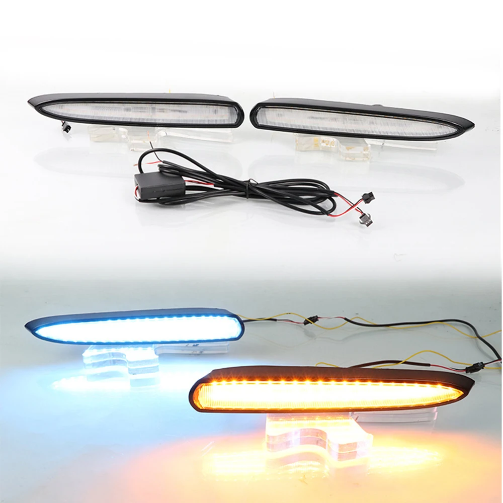 

2 шт. автомобильные светодиодные дневные ходовые огни белый желтый синий светодиодный автобампер противотуманные фары для Toyota Corolla SE/XSE 2020 водонепроницаемый