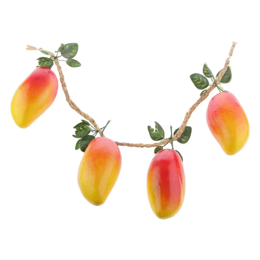 Artificial Mango String Model Lifelike Fruit Prop for Display Cabinet Table Decor and Kids Trick Educational Toy