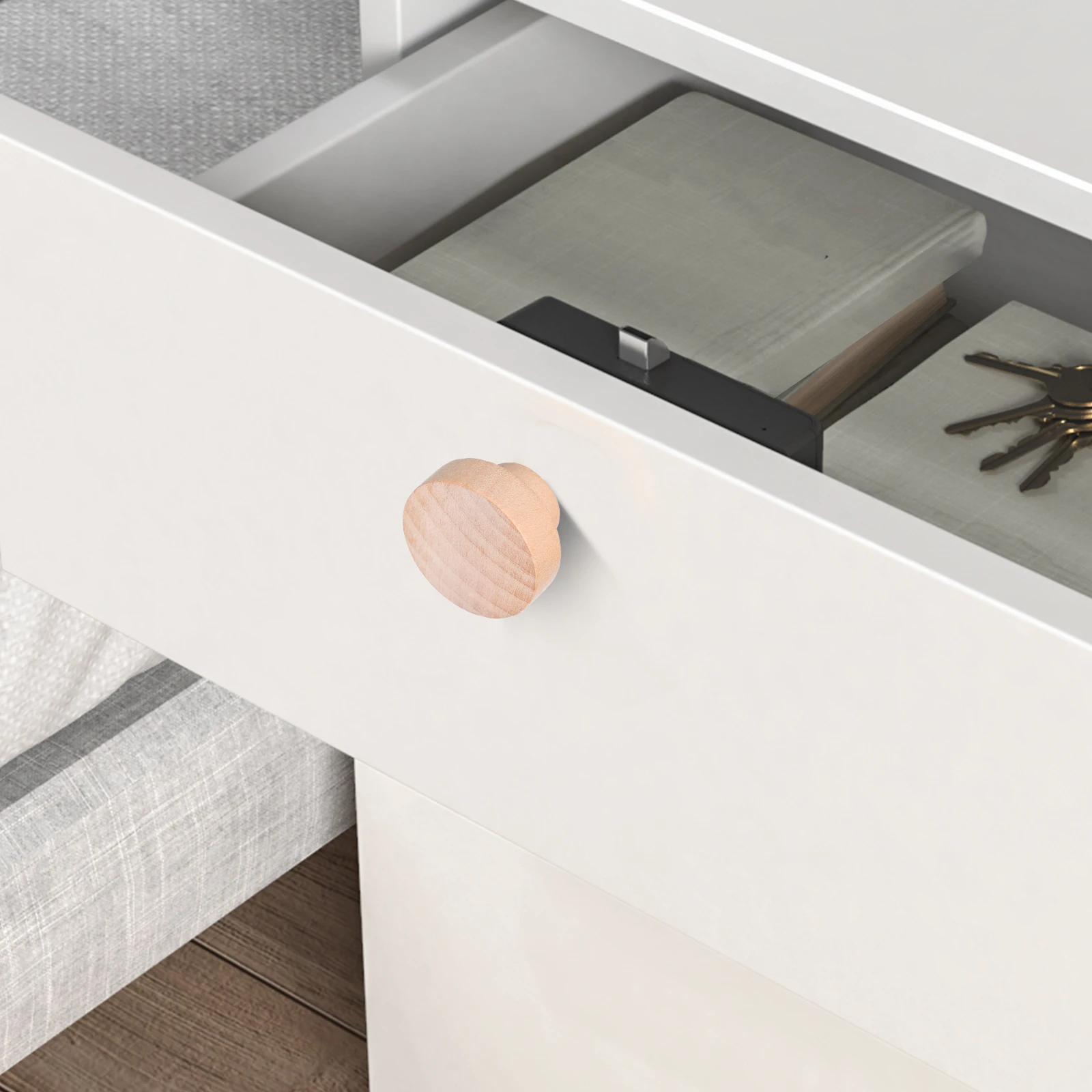 

16 pcs Wooden Drawer Knobs Mushroom H les for Dresser Cabinets Small Pulls Easy Installation Wide Application Strong Use