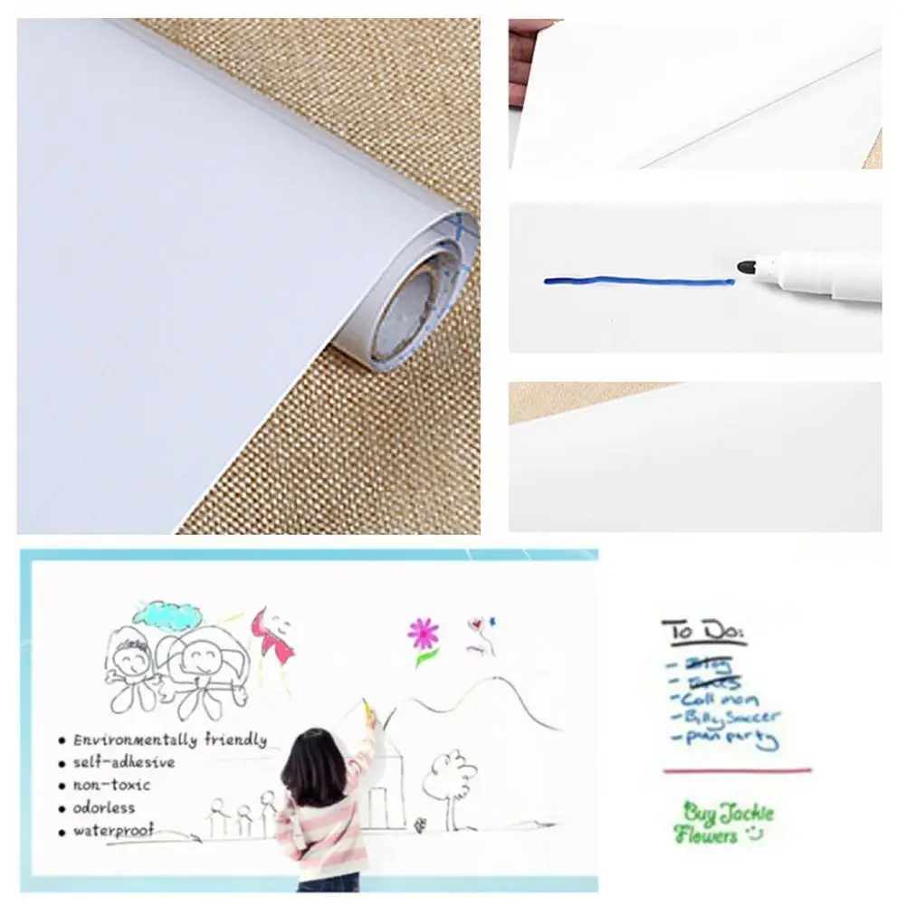 Erasable Whiteboard Blackboard Sticker PVC Teaching Wall Adhesive Blackboard Whiteboard Graffiti Education Whiteboard Sticker