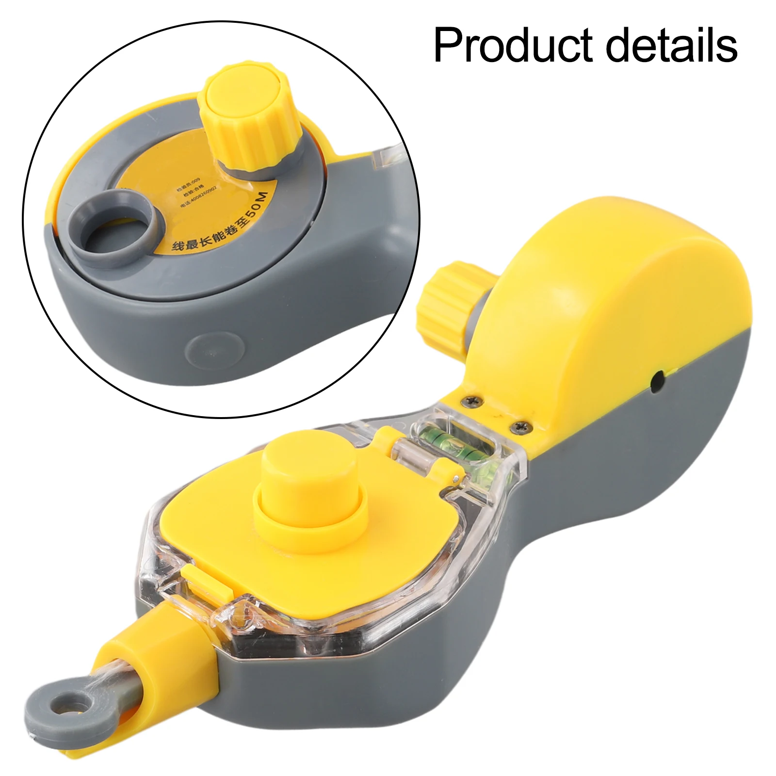Self Winding Chalk Line Reel Woodworking Tools Manual Ink Fountain As Show Chalk Lines User-friendly Handle 50-meter Long Thread