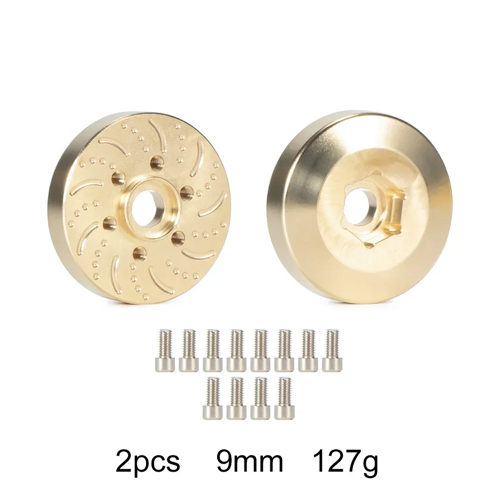 6MM 9MM 12MM 15MM 18,5MM 22MM Messing Radnabe Sechskantadapter Bremsscheibengewichte für 1,9 2,2 Beadlock-Räder SCX10 TRX4 Capra Wraith