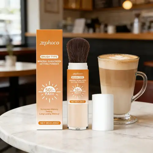 Zephoco Setting Powder Sunscreen Spf 50 Anti Sun Protection Translucent Natural Matte Refreshing Loose Setting Powder Makeup 8g - Image 4