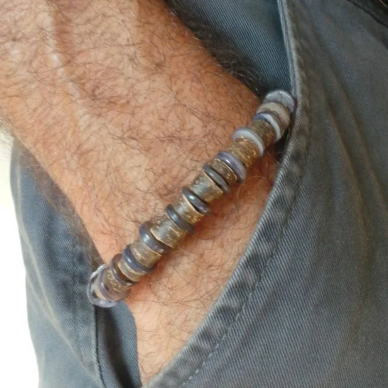 

Mens Surfer Bracelet Mens Stretch Boho Bracelet.