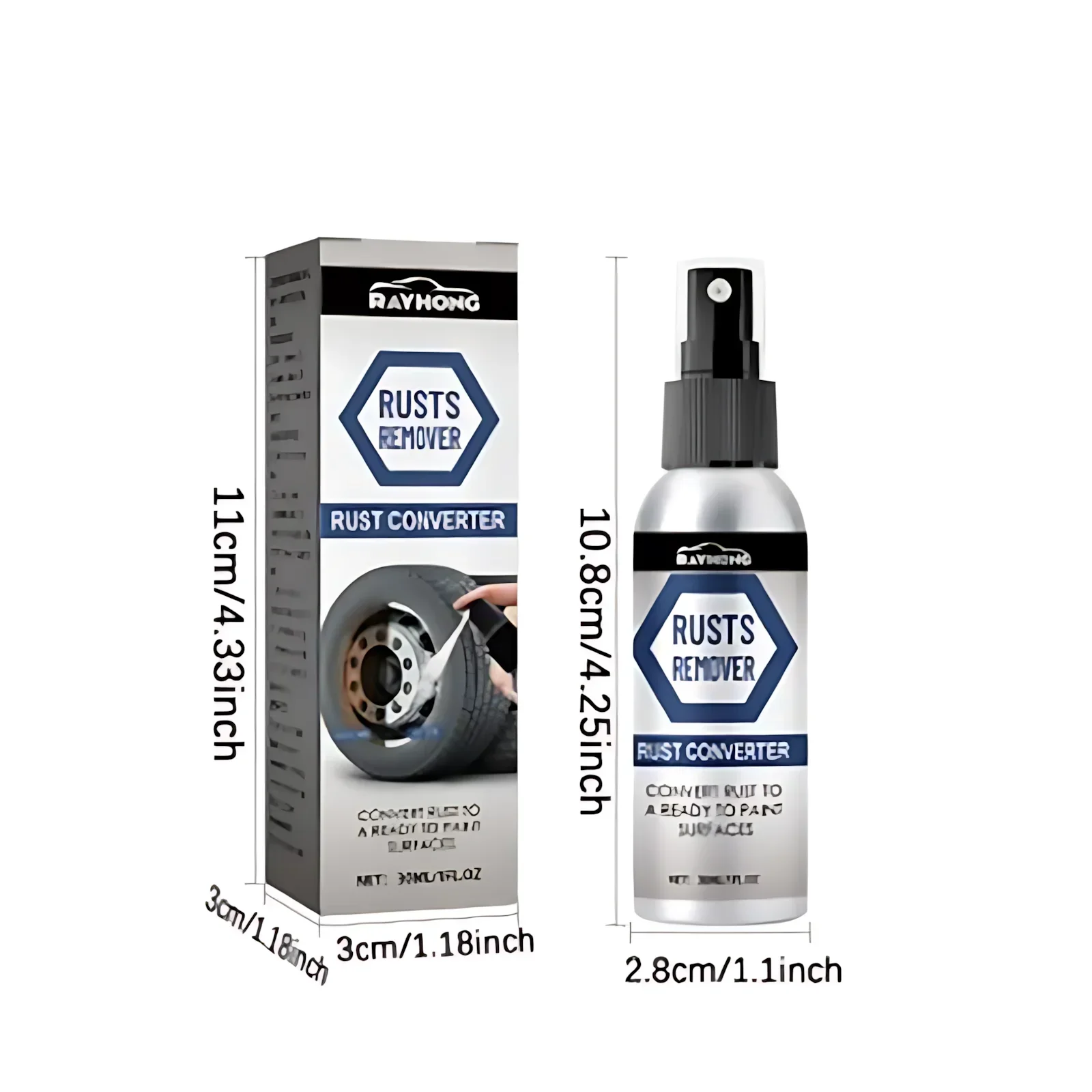 30 ml Auto-Anti-Rost-Entferner-Hemmer, Wartung, Entrosten, Sprühreiniger, Ar-Reifen, Räder, Stahlfelgen, Türschlösser, Rostentfernung