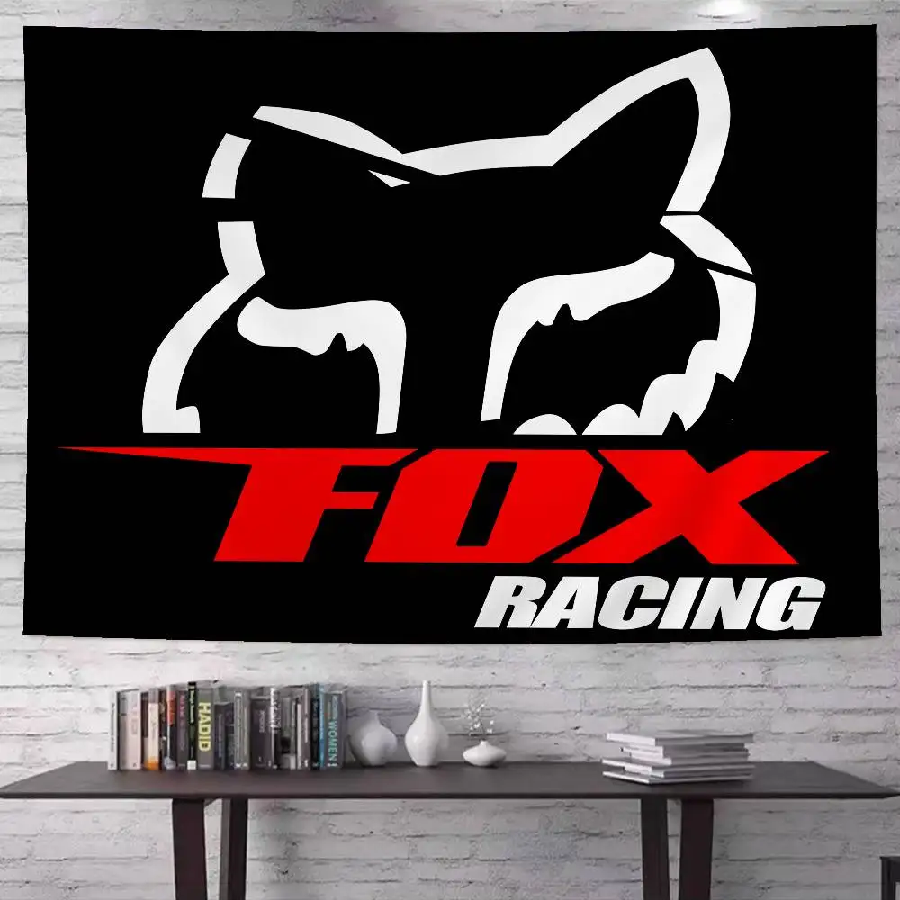 F-FOX voiture de course Moto signe Anime tapisserie Hippie fleur tapis muraux dortoir décor tenture murale décor à la maison