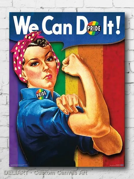 

ROSIE - WE CAN DO IT PRIDE Canvas Poster Custom Size Available Room Decoration Home Decor Wall Art