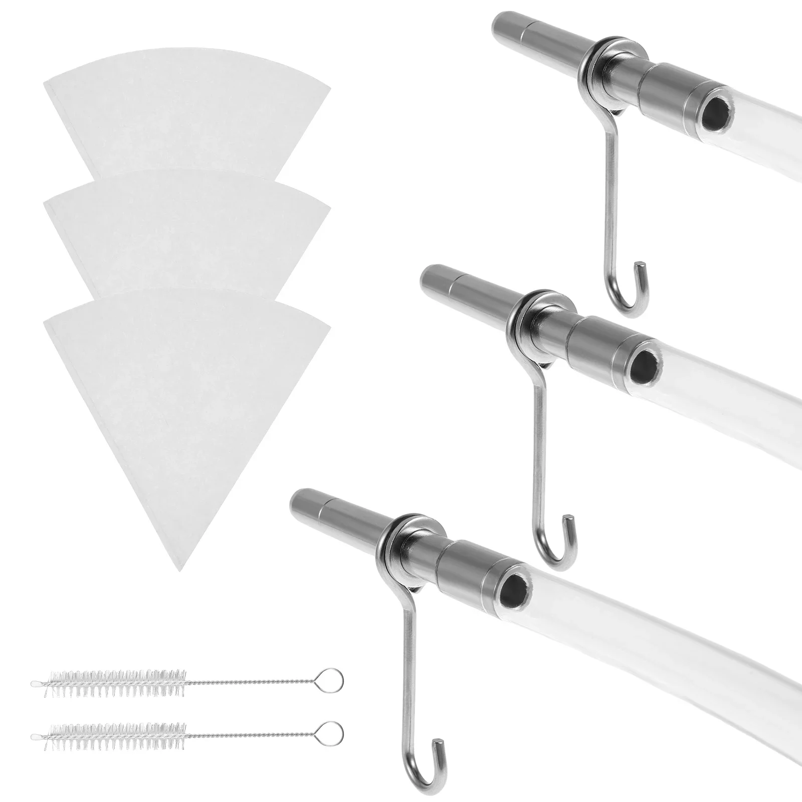 Maple Syrup Tapping Kit Stainless Steel Maple Tree Spiles with 3 Hooks Food Grade Tubing Cleaning Brushes Maple Tree Tapping Kit