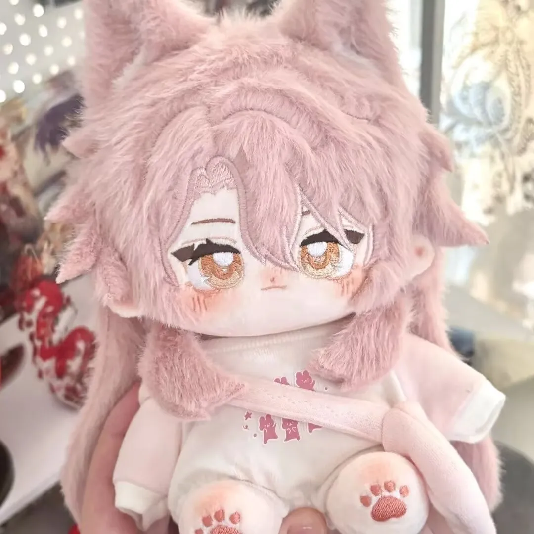 20 cm Game Honkai: Star Rail Jiaoqiu Roze Oor Staart Pluche Katoenen Pop Lichaam Cosplay Anime Dress Up Knuffels Poppen Gift