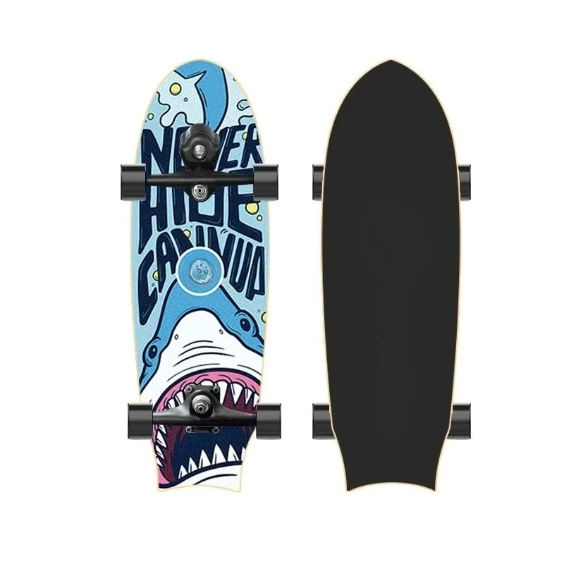 Custom Aluminum Skateboard Land Surfboard S6 Beginner Fish Double Kick Professional Deck Street Surfboard