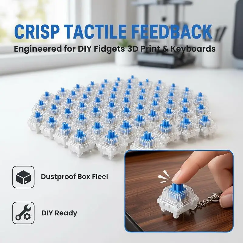 30/50 PCS 3 Pin Style Mechanical Keyboard Switches, Switch For 3D Printed Fidget Toys & Electronic DIY Projects