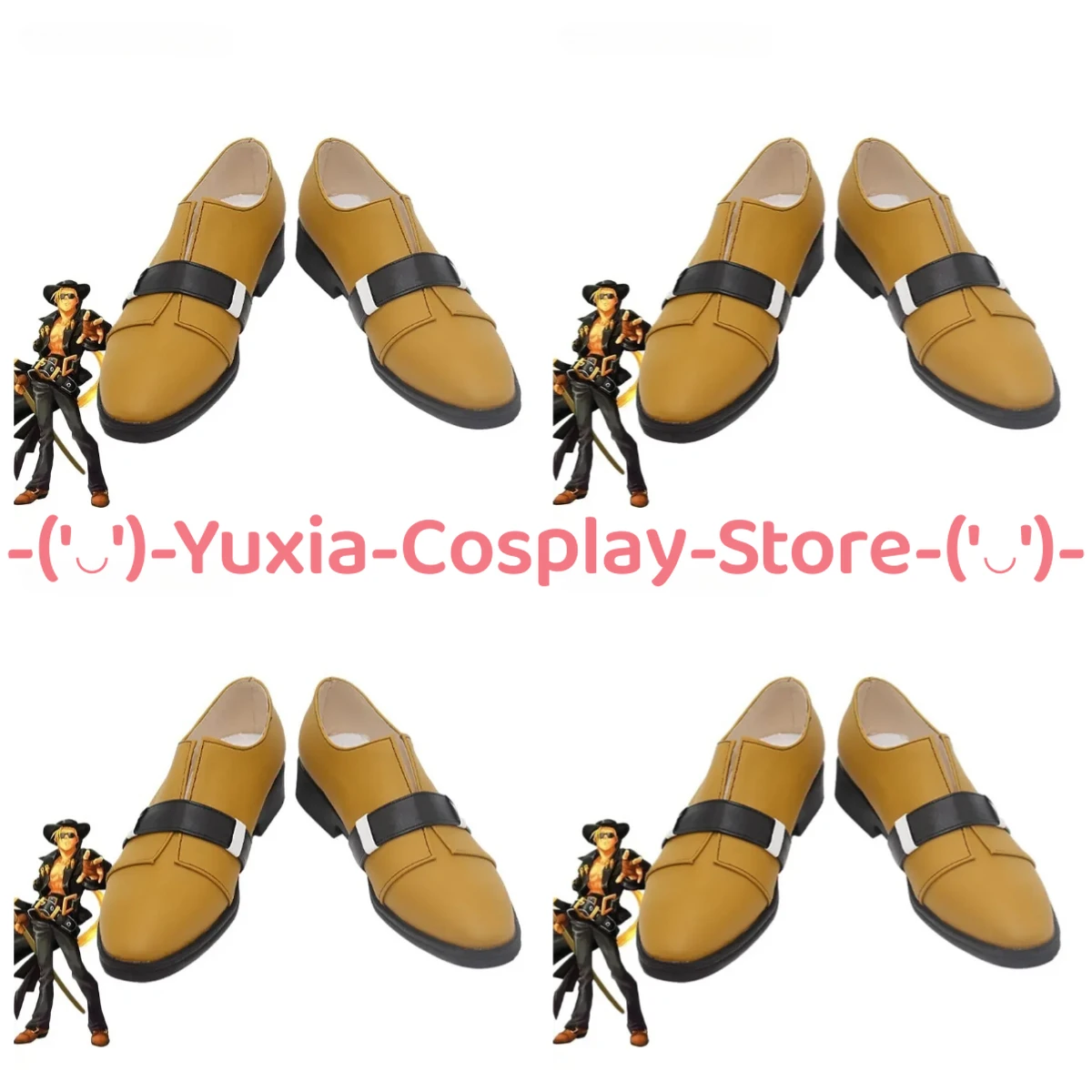

Yuxiacosplay! Guilty Gear Johnny Cosplay Shoes Anime Game Character Prop PU Leather Boots Halloween Carnival Party Costume
