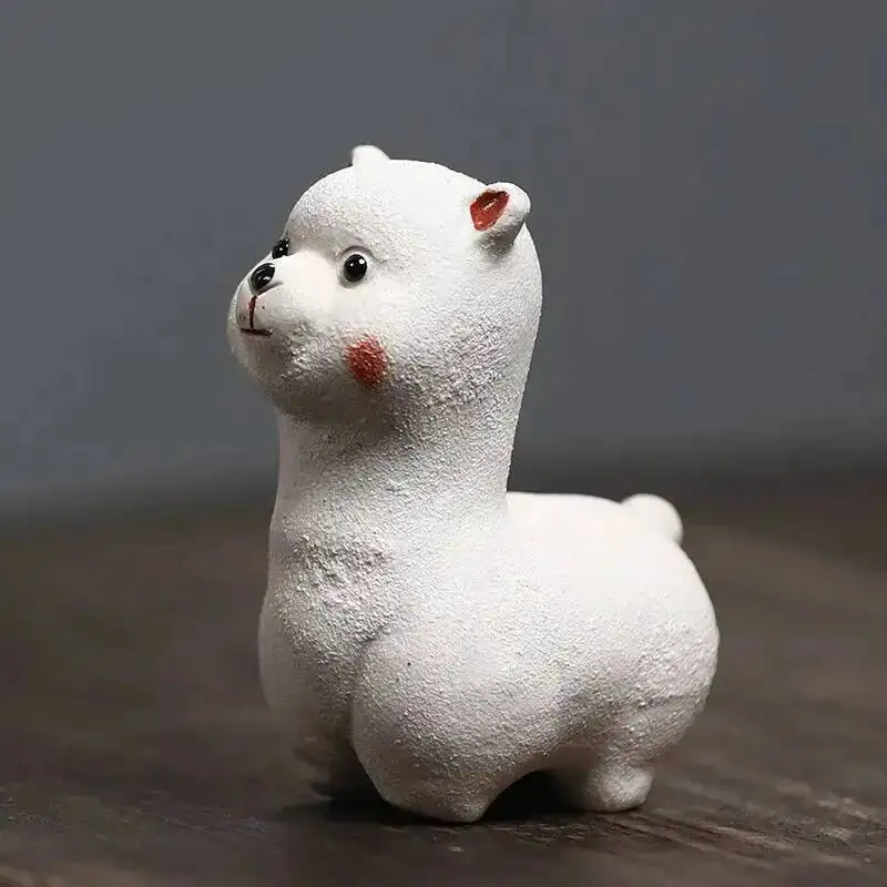 Purple Clay Tea Pet Alpaca Premium Tea Plaything Tea Ceremony Tea Play Accessory Small Ornament Handmade Little Sheep Чаепитие