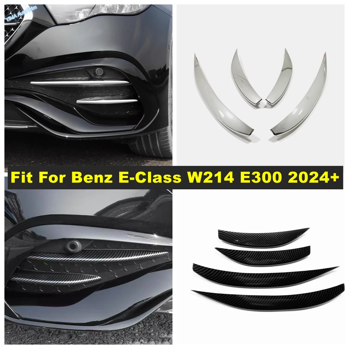 

Car Exterior Front Fog Lights Lamp Eyebrow Decoration Cover Trim For Mercedes Benz E-Class W214 E300 2024 2025 ABS Accessories