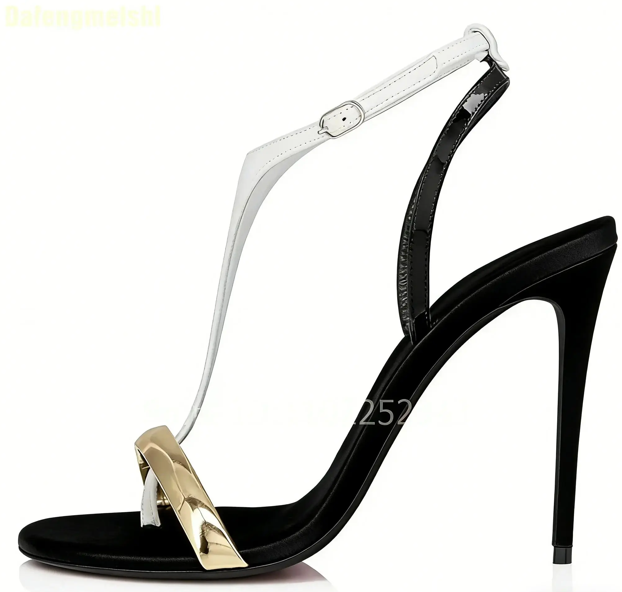 

Women Mixed Color Fashion Sandals T-Strap Stiletto Heel Open Toe High Heels 2026 Summer Party Wedding Casual Flip-Flops Shoes