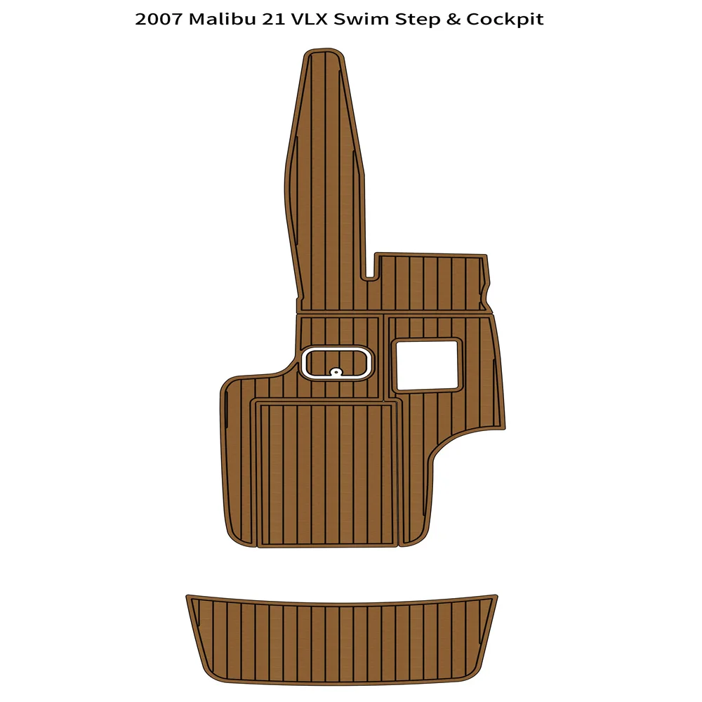 

Malibu 21 VLX Платформа для плавания 2007, коврик для кокпита, лодка, пена EVA, напольный коврик из тикового дерева