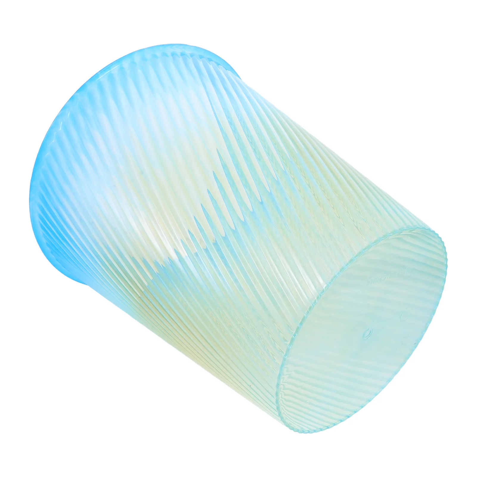 

Stylish Teal Trash Can for Indoor Use Vertical Stripe Pattern Reusable Wastebasket for Home Office Dorm Room Desktop Garbage Can