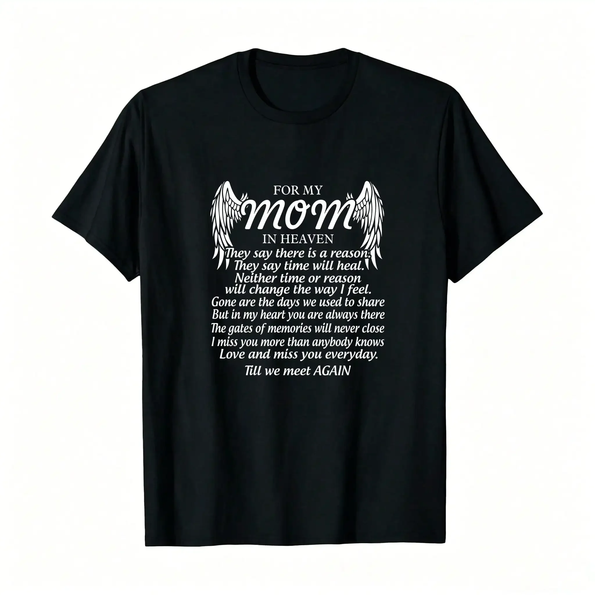 For My Mom In Heaven Love My Mom So Much Missing Mother Day S Pullovers_,Breathable And Comfortable Short-Sleeved Round-Neck Top, Suitable For All Seasons, Everyday Wear For Women