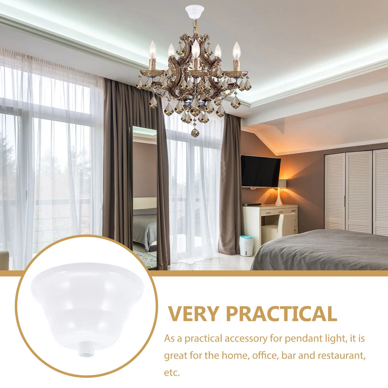 

4Pcs Chandelier Plate Ceiling Canopy Kit Durable Easy Assembly Perfect Match Home Decor Ceiling Cover Plate Canopy Kit