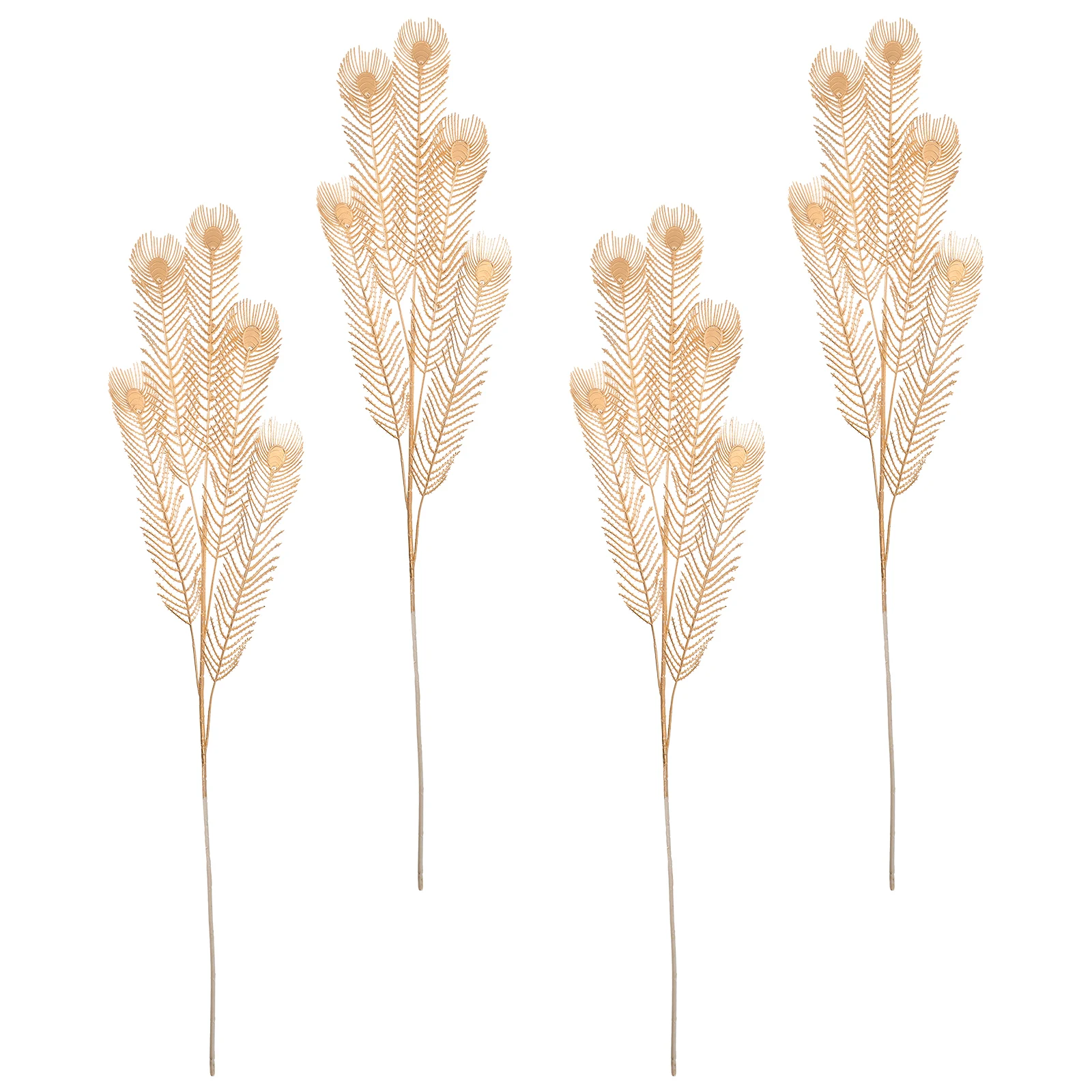 

4 Pcs Filling Fake Flower Wedding Decor Artificial Plants for Indoor Iron DIY Leaves Picks