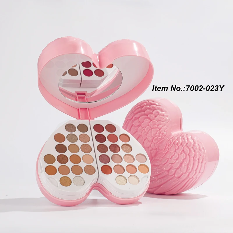 Foldable Heart Makeup Palette Set All In One Eyeshadow Blush Concealer Highlighter Shimmer Matte Cosmetic Kit Gift For Women