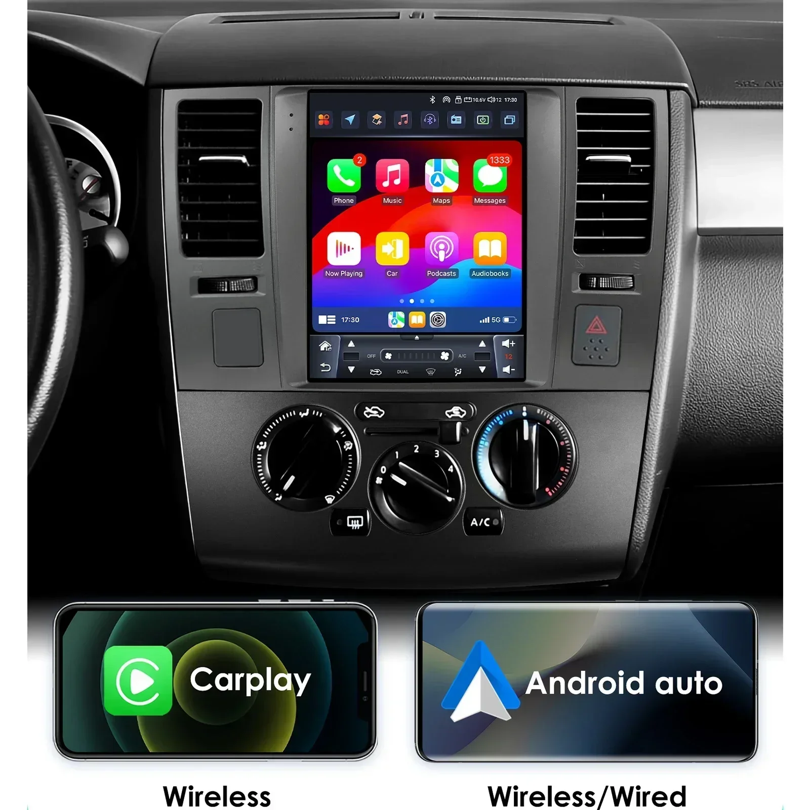 2 Din 9.7 ''Android 13 Autoradio per Nissan Tiida C11 2004-2013 Lettore Multimediale di Navigazione GPS Tesla Stile Carplay Stereo WIFI