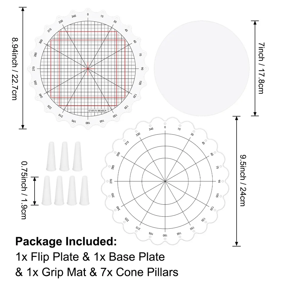 

Rotating Stamping Platform Stamp Spin Tool for Circular Designs, Stamping Positioning Tool with 24 Equal Intervals and Grip Mat