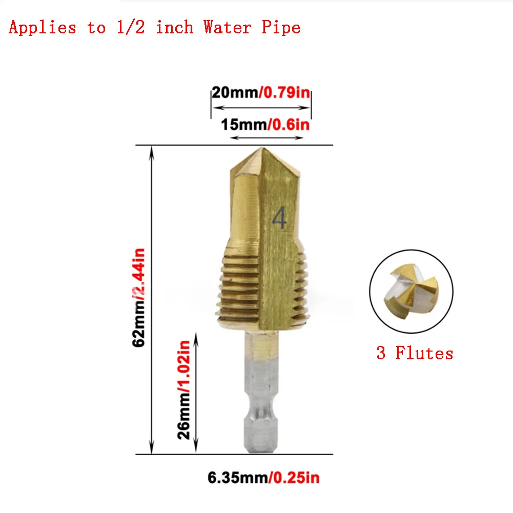 Punta da trapano PPR con infila tubi in PVC 1/2 pollici 3/4 pollici 1 pollice muore infila tubi utensili elettrici parti accessori