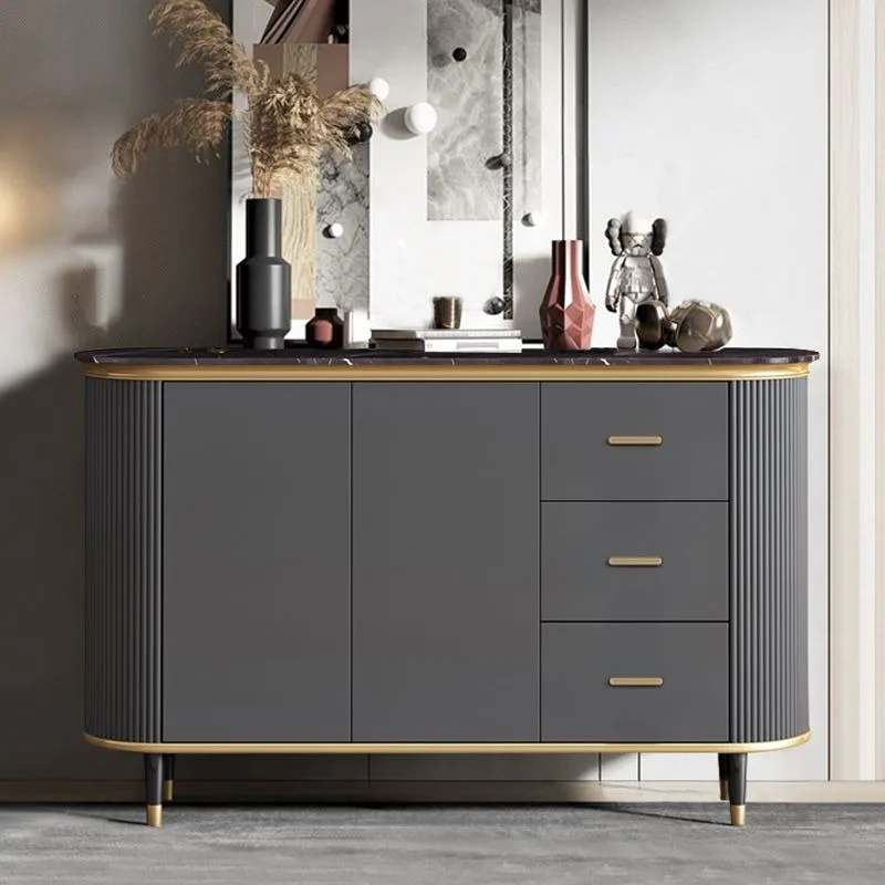 

Simple entry partition decoration foyer drawer storage cabinet Minimalist rock slab high-end dining side cabinet