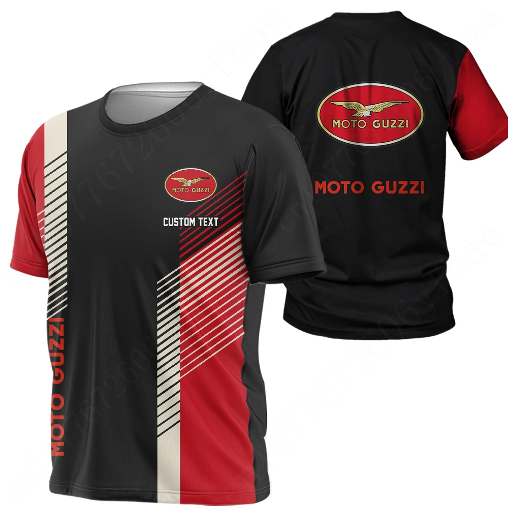 Moto guzzi เสื้อผ้าสำหรับทุกเพศ, เสื้อยืดฮาราจูกุขนาดใหญ่เสื้อยืดลำลองสำหรับผู้ชายผู้หญิงเสื้อยืดอะนิเมะแขนสั้นแห้งเร็ว