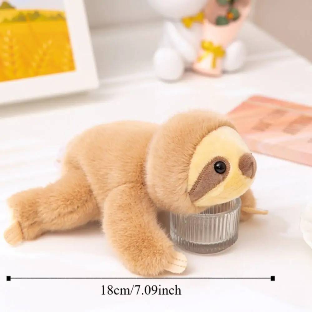 Sloth Husky Plush Lying Animal Table Ornament Soft Pillow Raccoon Bear Plush Cartoon Pig Panda Stuffed Animal Doll Kids Toy