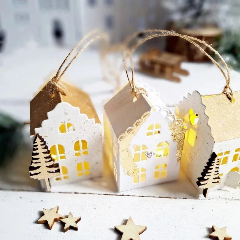 

Новые металлические вырубные формы Piggy Craft для декора в виде домика, трафареты для скрапбукинга, вырубные ножи, штампы, трафареты для бумаги