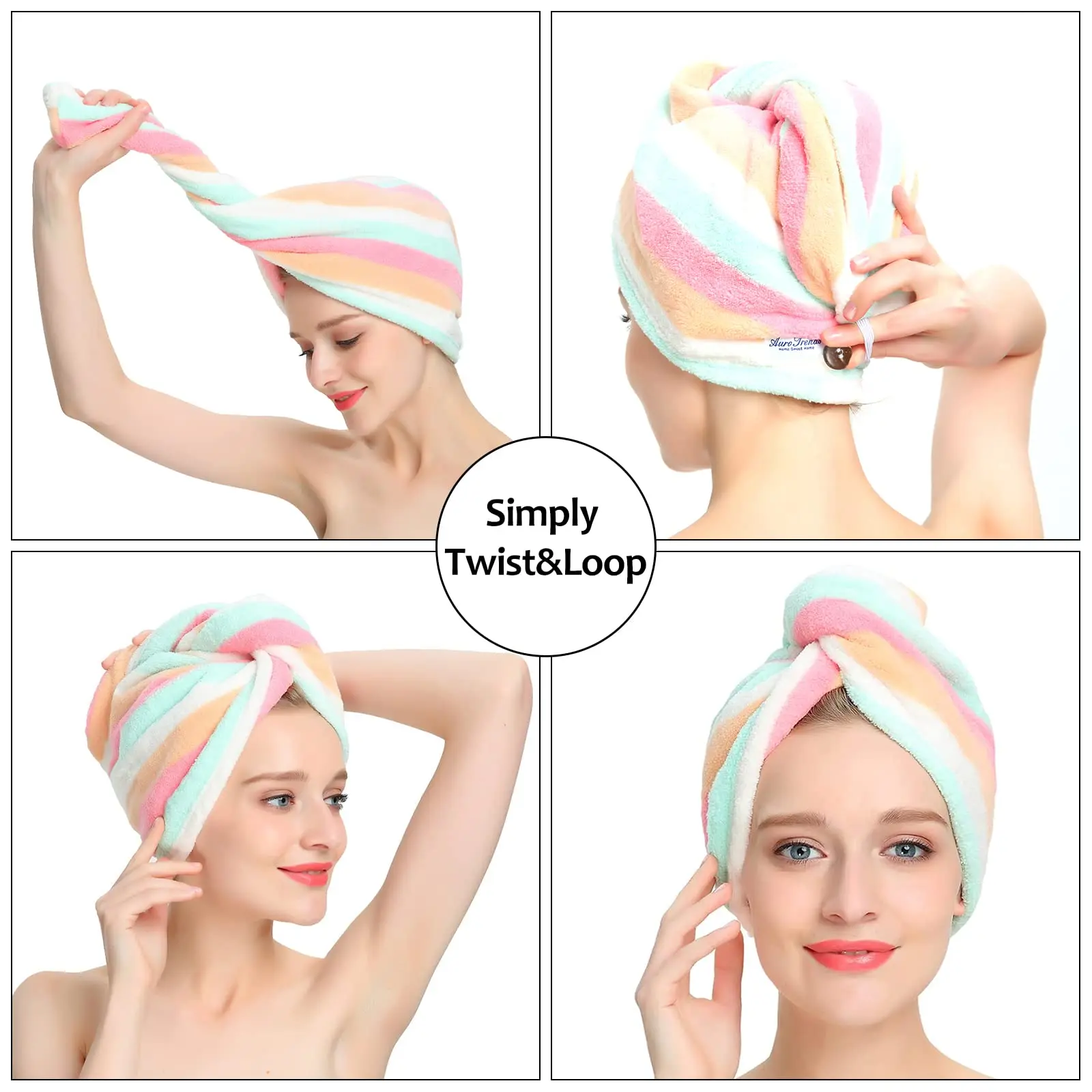 1 pack Microfiber Hair Towel, Hair Towel Wrap for Women/Kids- Super Absorbent Soft Microfiber Towel for Hair, Hair Drying Towels