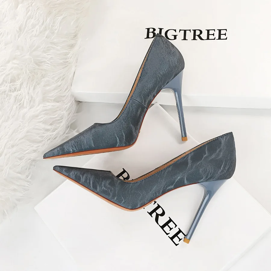 Retro Spring Autumn Women Pumps Pointed Stiletto High Heels Nightclub Shoes 2024 New Grace Simplicity European American 3169-2