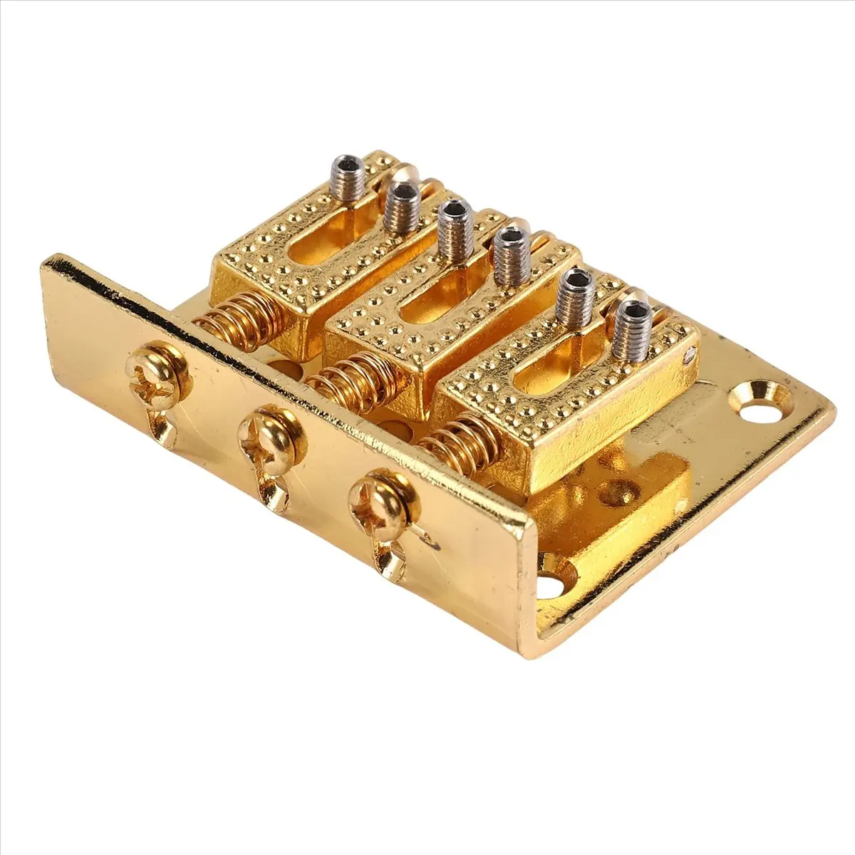 ABPF 3 String Guitar Ball String Bridge Bridge Pull String Hard Tail Guitar Bridge Tail 3 String Guitar Replacement Gold