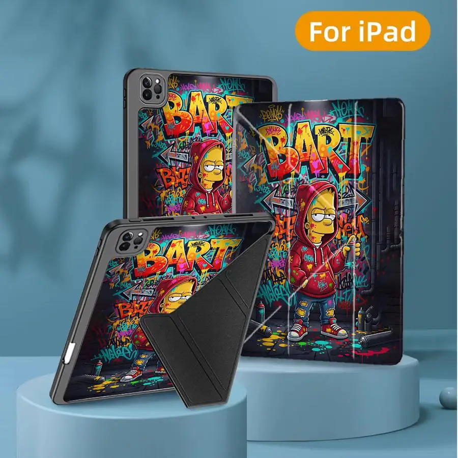 Simpsons Bart Graffiti Holder Cover Tablet Case For iPad Pro 2025 Mini 6 7 Pro 11th 10th 9th 8th 7th 12.9inch Air 4 5 M3 M2 M4