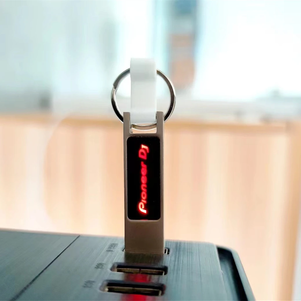 Free Custom Pioneer DJ LOGO Color LED light Metal Stick USB2.0 Pendrive 128GB 64GB 32GB