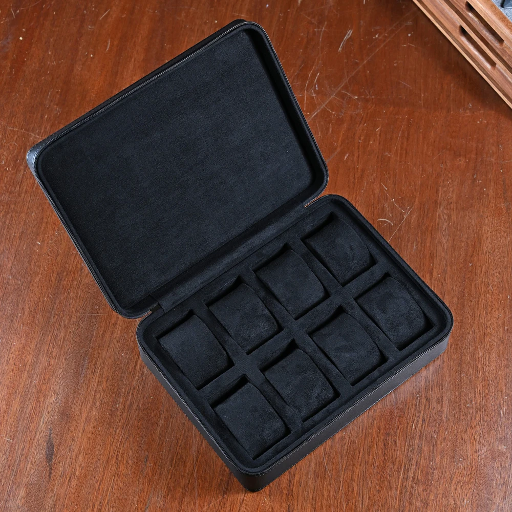 Premium Leather Watch Storage Box 3/8 Slots Men's Watch Organizer Portable Travel Case Gift Packaging Box