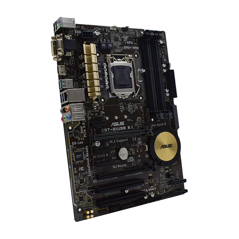 ASUS Z97-K/USB 3.1 Motherboard LGA1150 Support i7-4790K i7-4770K i5-4690K i5-4670K CPU DDR3 3200MHz 2xM.2 HDMI ATX Z97 Mainboard