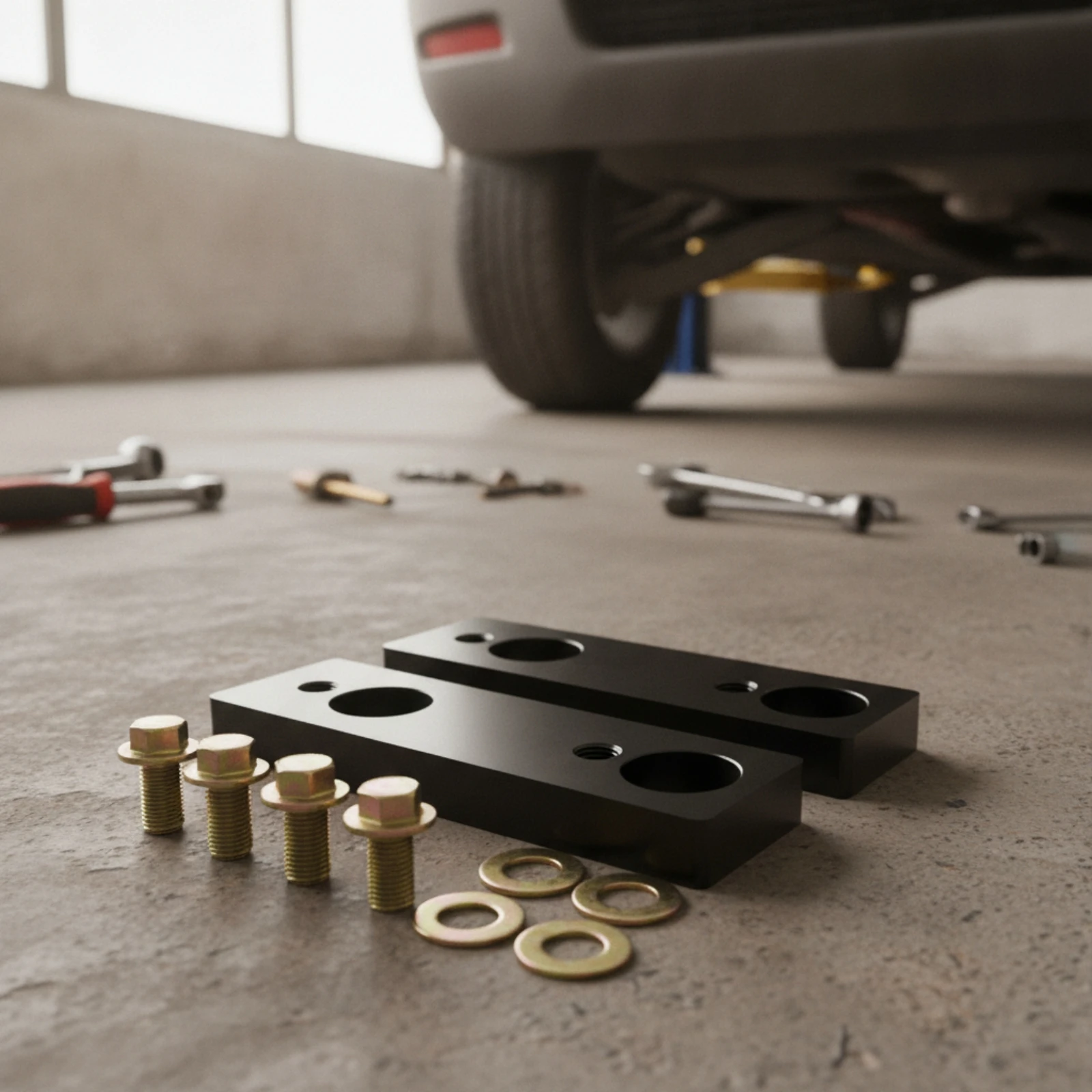 Sway Bar Drop Bracket Kit Lifted Sway Bar Spacer Kit Chassis Part Machined Hardware All-Terrain for Truck Owners, Garage Install