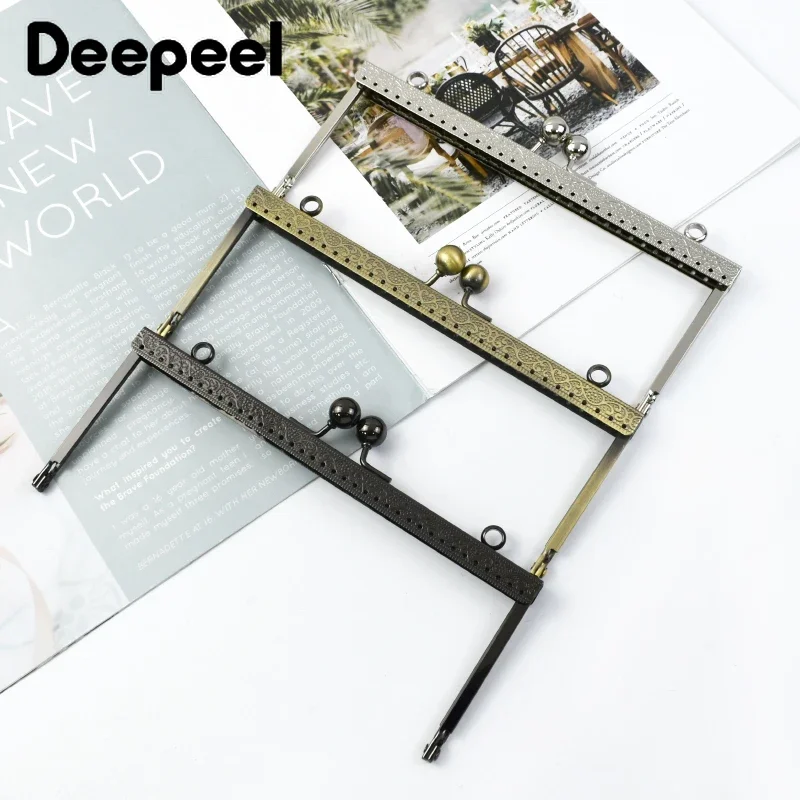 

1/2/5Pcs Deepeel 19cm Embossed Square Metal Handle Purse Frame Kiss Clasp DIY Bags Sewing Brackets Wallet Handles Accessories