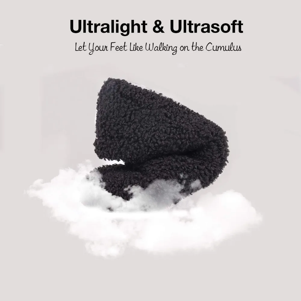 

Women's Fuzzy Curly Fur Memory Foam Loafer Slippers with Polar Fleece Lining