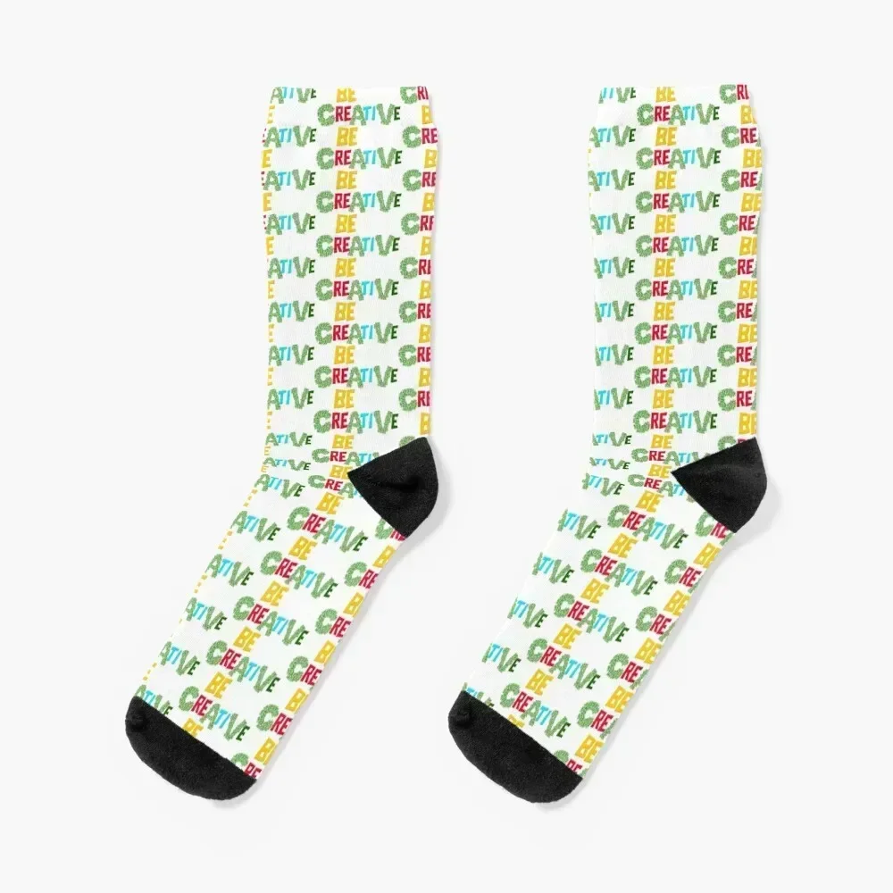 

BE CREATIVE MERCH Socks bright garter floral Stockings man football Socks Women Men's