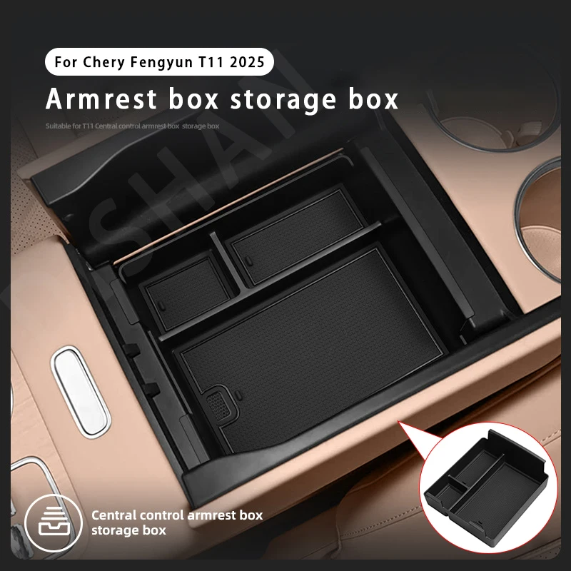 

For Chery Fengyun T11 2025 Centre Console Armrest Storage Box ABS Armrest Storage Box Organizer Tray Car Interior Accessories