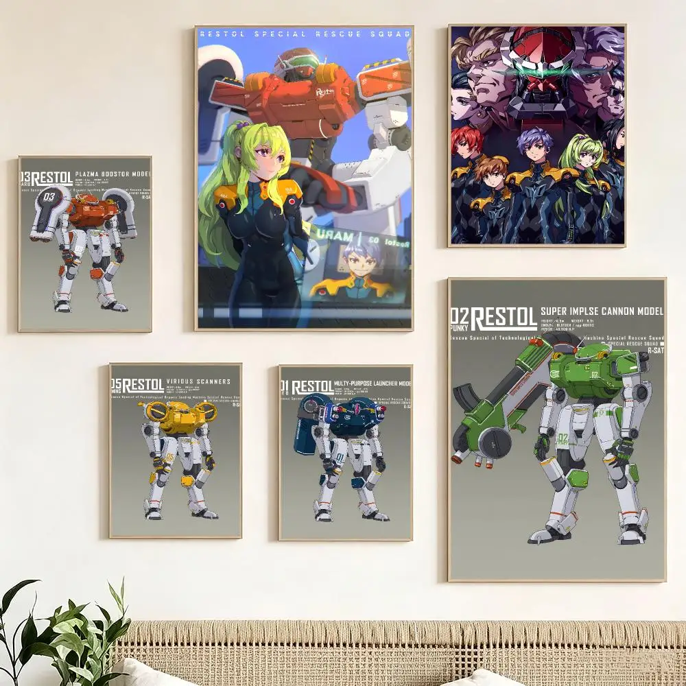 Korean Anime R-Restol The Special Rescue Squad Poster impermeable para el hogar sala de estar dormitorio bar decoracion estetica