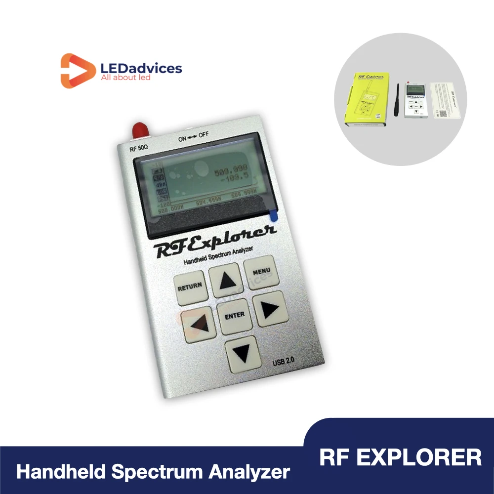 RF Explorer WSUB1G Handheld USB Digital Spectrum Analyzer Oscilloscope, 112KHz-100MHz Frequency Range, Compact and Portable