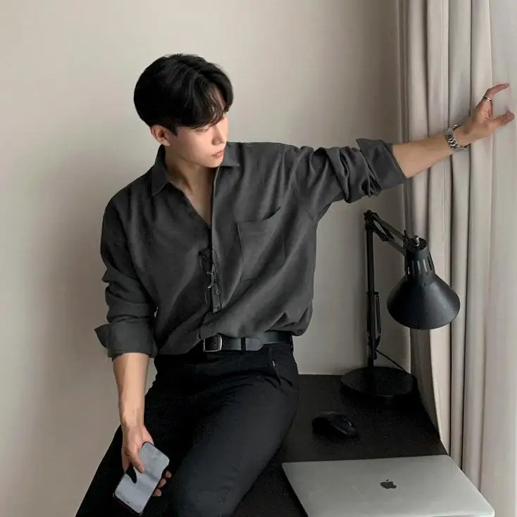 

Non-Ironing Long Sleeve Men's Shirt CleanFit Waist-Cinching Polyester Pocket Detail Spring 2023 Color Casual Shirt